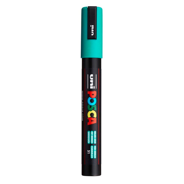 uni® POSCA PC-5M Water-Based Paint Markers, Reversible Medium Tip (1.8-2.5mm), Emerald Green