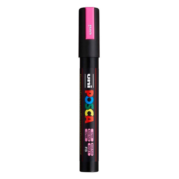 uni® POSCA PC-5M Water-Based Paint Markers, Reversible Medium Tip (1.8-2.5mm), Fluorescent Pink