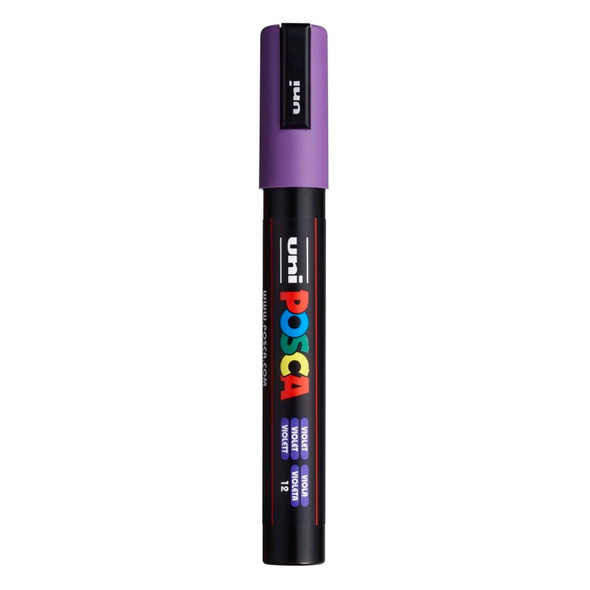 uni® POSCA PC-5M Water-Based Paint Markers, Reversible Medium Tip (1.8-2.5mm), Violet