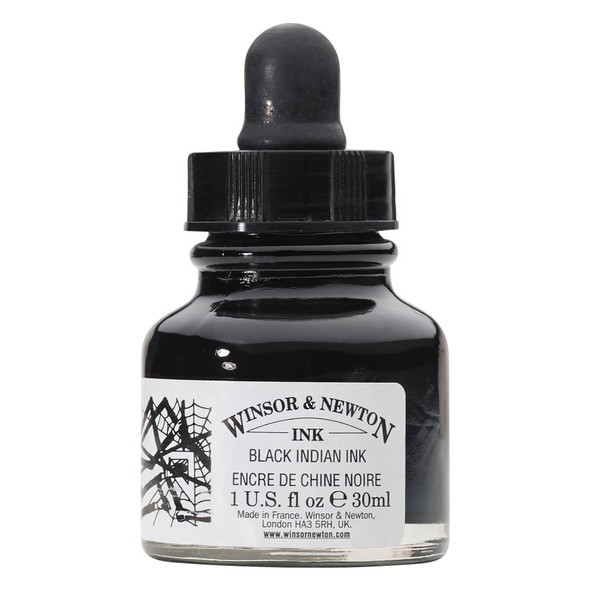 Draw Ink 30ml bottle - Black Dropper Cap