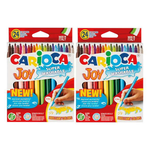 Joy Fine Tip Washable Felt Tip Pens, 24 Per Pack, 2 Packs