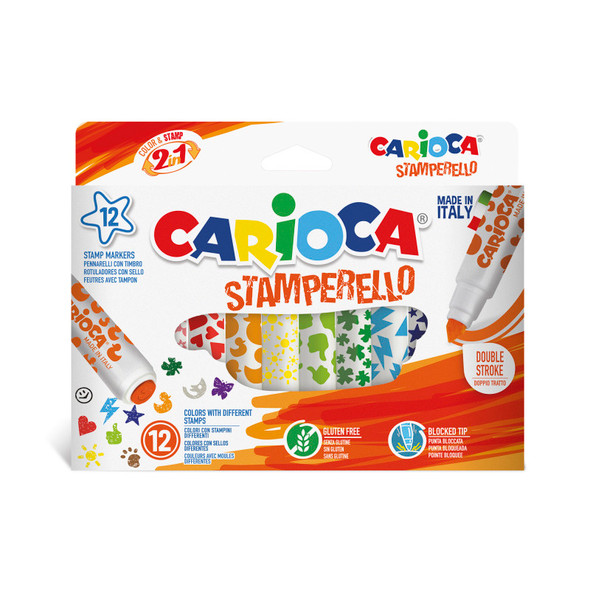 Stamperello Felt Tip Washable Pens Color & Stamp- 12 Pieces Stamperello Felt Tip Washable Pens Color & Stamp- 12 Pieces