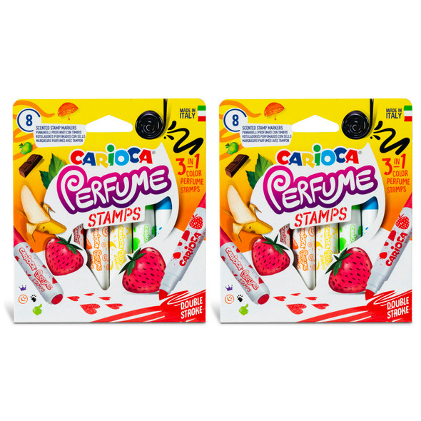 Perfume Stamps Felt Tip Washable Pens, 8 Per Pack, 2 Packs