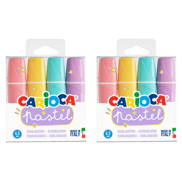 Memolight Pastel Washable Highlighters, 4 Per Pack, 2 Packs