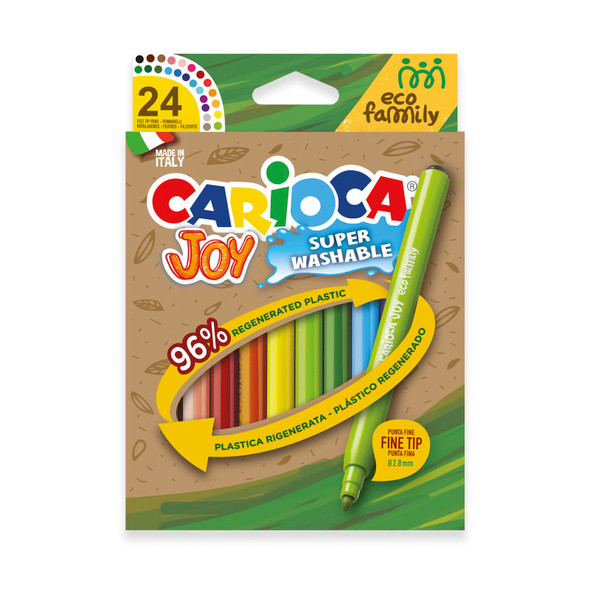 Eco Family Joy Fine Tip Washable Felt Tip Pens - 24 Pieces
