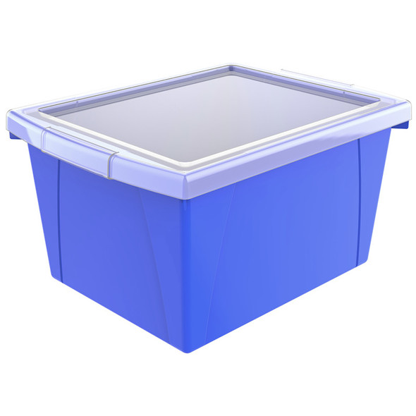 4 Gallon Storage Bin with Lid, Blue