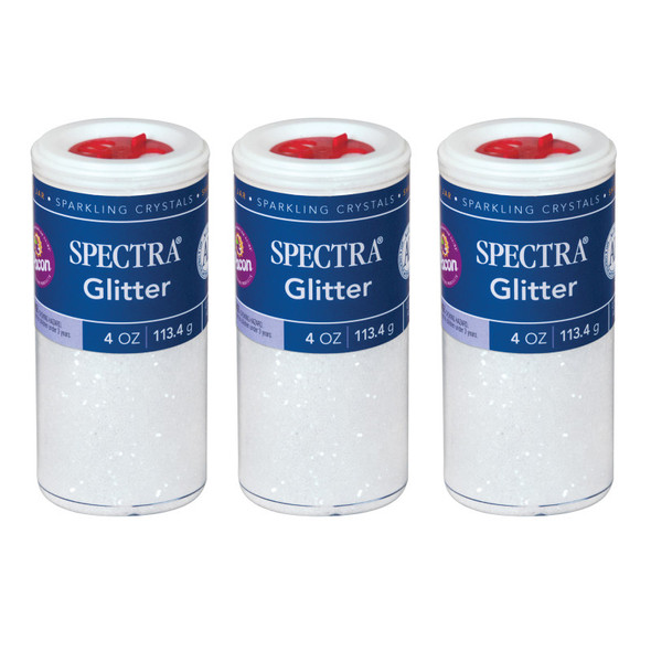 Arts & Crafts Glitter, Clear, 4 oz, Pack of 3