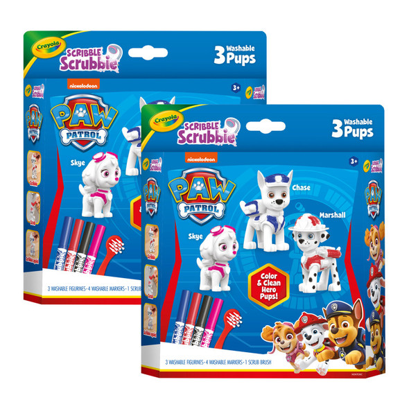 Scribble Scrubbie Paw Patrol, 3 Per Set, 2 Sets