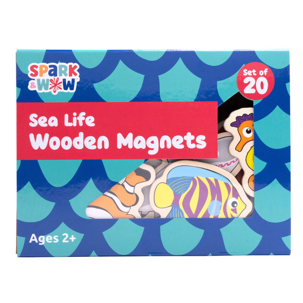 Wooden Magnets - Sea Life - Set of 20 Wooden Magnets - Sea Life - Set of 20