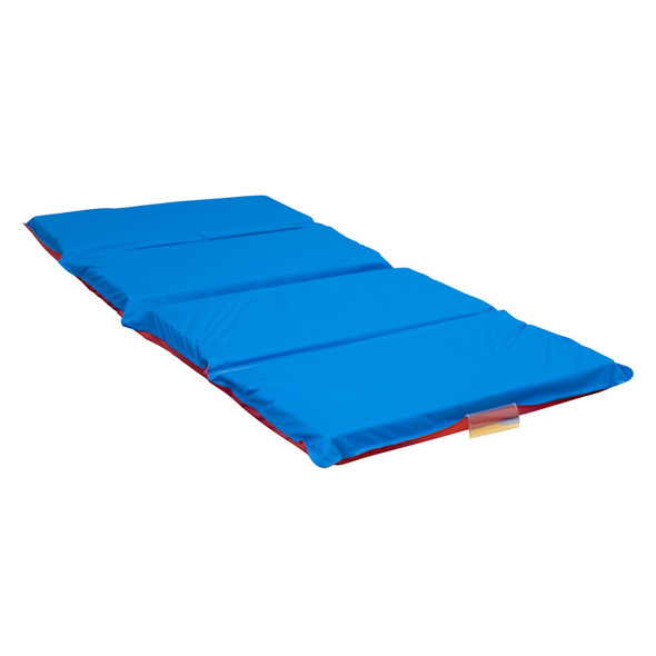 2" 4 Section Folding Rest Nap Mat - Red/Blue 2" 4 Section Folding Rest Nap Mat - Red/Blue
