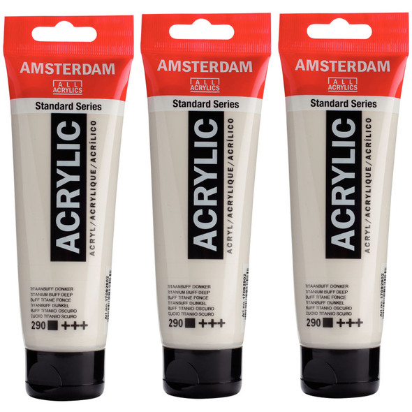 Standard Acrylic Paint, 120ml, Titan Buff Deep 290, Pack of 3