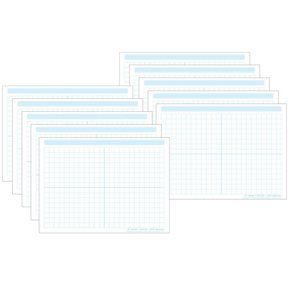 Smart Poly® PosterMat Pals™ Space Savers, 13" x 9-1/2", 1/2" grid Blocks 468 Blocks, Pack of 10
