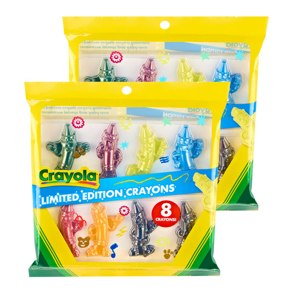 Tips Character ShapesLimited Edition Crayons, 8 Per Pack, 2 Packs