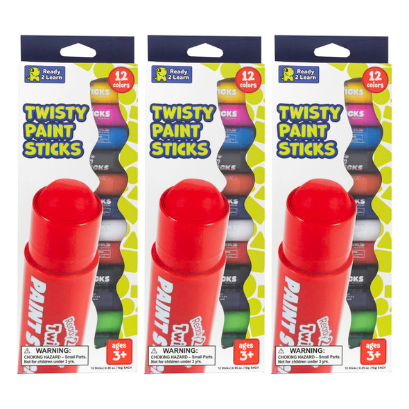 Twisty Paint Sticks, 12 Per Pack, 3 Packs