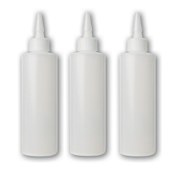 Plastic Squeeze Applicator Bottle, 8 oz, Pack of 3