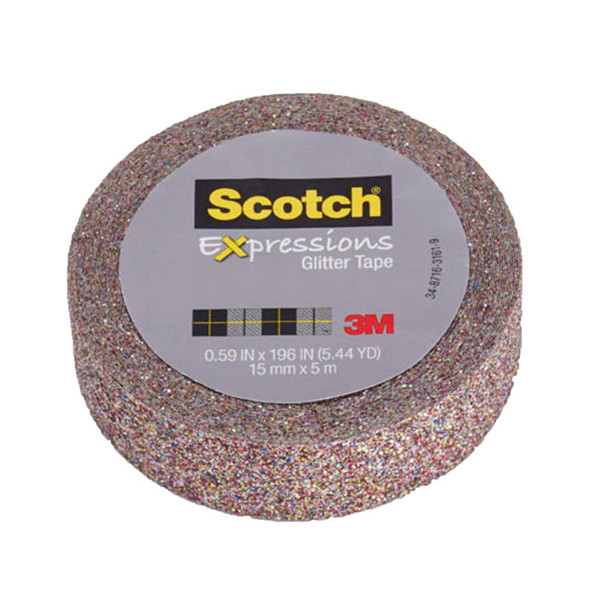 Expressions Glitter Tape, .59" x 196", Multi-Colored