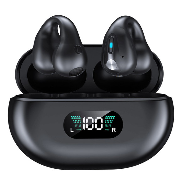 Wireless Ear Clip Bone Conduction Earbuds, Black