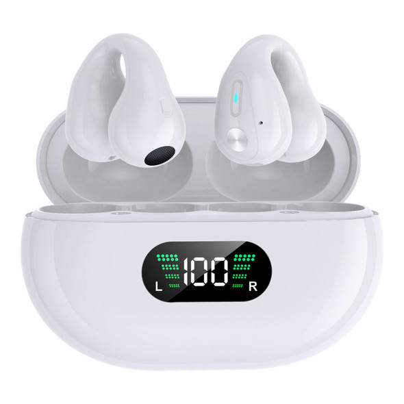 Wireless Ear Clip Bone Conduction Earbuds, White