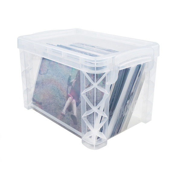 Clear Plastic Stacking Storage Box, 4X6 in