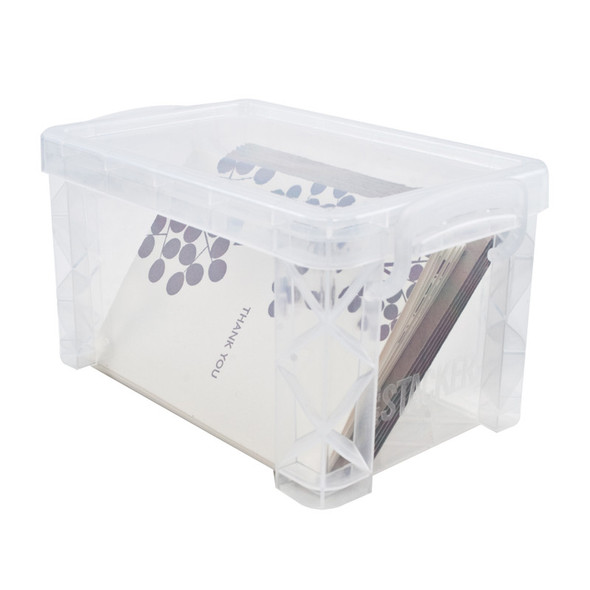Clear Plastic Stacking Storage Box, 3X5 in