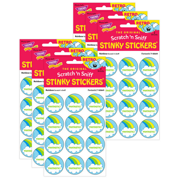 Fantastic!/Rainbow scent Retro Scratch 'n Sniff Stinky Stickers®, 24 Per Pack, 6 Packs