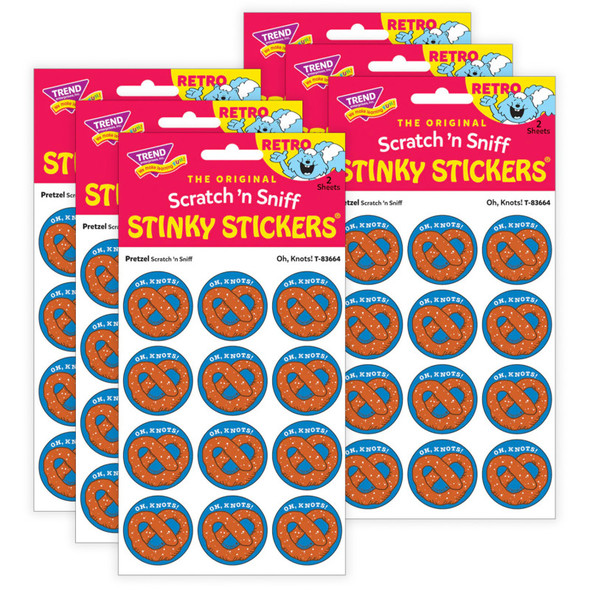 Oh/ Knots!/ Pretzel Scent Stickers, 24 Per Pack, 6 Packs