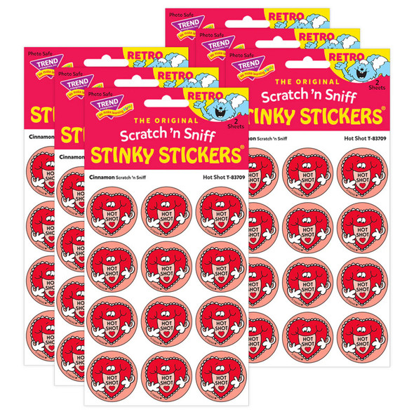 Hot Shot/Cinnamon scent Retro Scratch 'n Sniff Stinky Stickers®, 24 Per Pack, 6 Packs