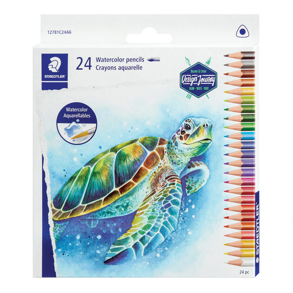 Triangular watercolor pencils, 24 colors