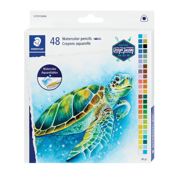 Triangular watercolor pencils, 48 colors