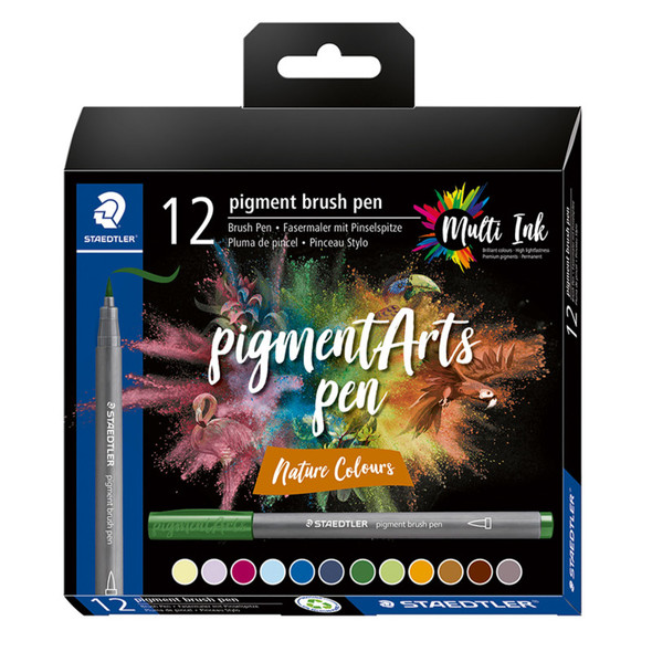 Pigment Arts Brush Pens, Nature Colors, Set of 12