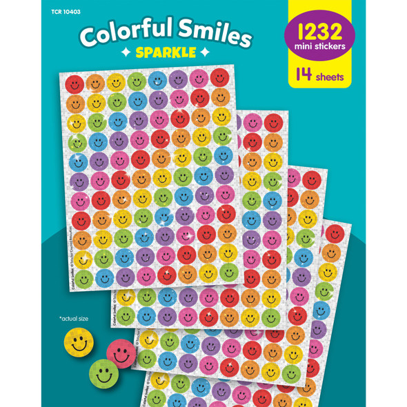 Colorful Smiles Sparkle Mini Stickers Value Pack