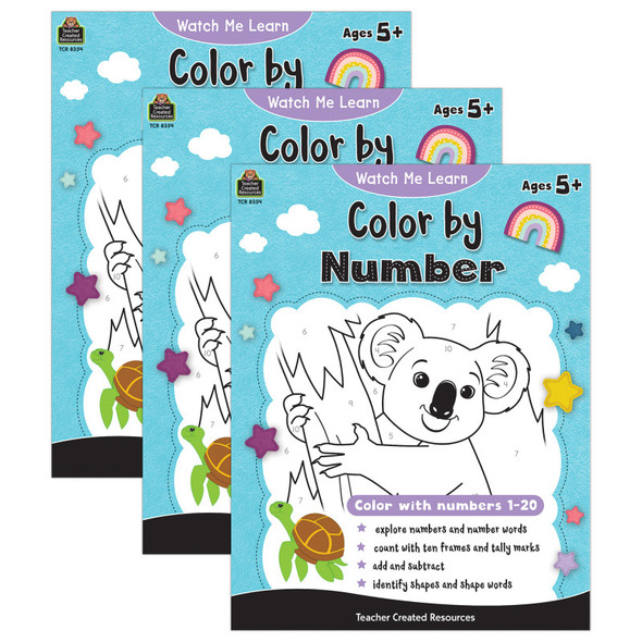 Watch Me Learn: Color By Number, Pack of 3