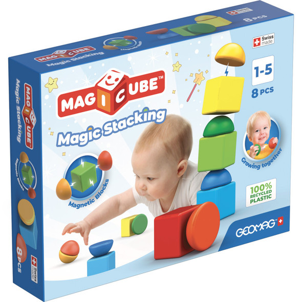 Magicube Stacking Magnetic Building Cubes Set for Toddlers, 8 Pieces