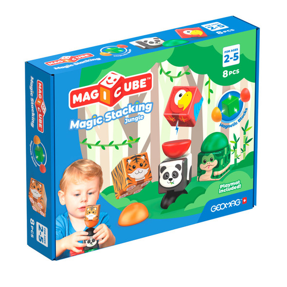 Magicube Magic Stacking Jungle, Magnetic Building Cubes, 8 Pieces