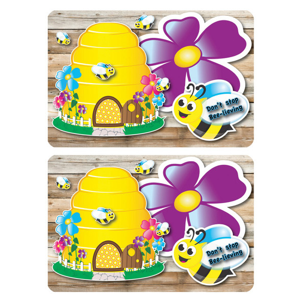 The Original Fun Mat® Computer Mouse Pad, 11.75x8 in, Bee-Lieve, Bee Theme, Set of 2