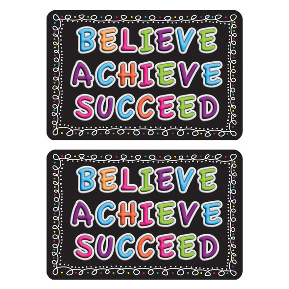 The Original Fun Mat® Computer Mouse Pad, 11.75x8 in, Believe, Achieve, Succeed, Chalk Loops, Set of 2