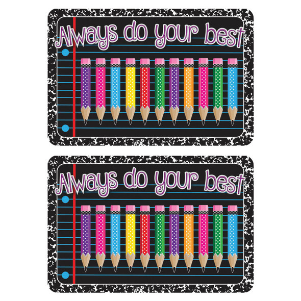 The Original Fun Mat® Computer Mouse Pad, 11.75x8 in, Always Do Your Best, Composition, Pencils, Set of 2