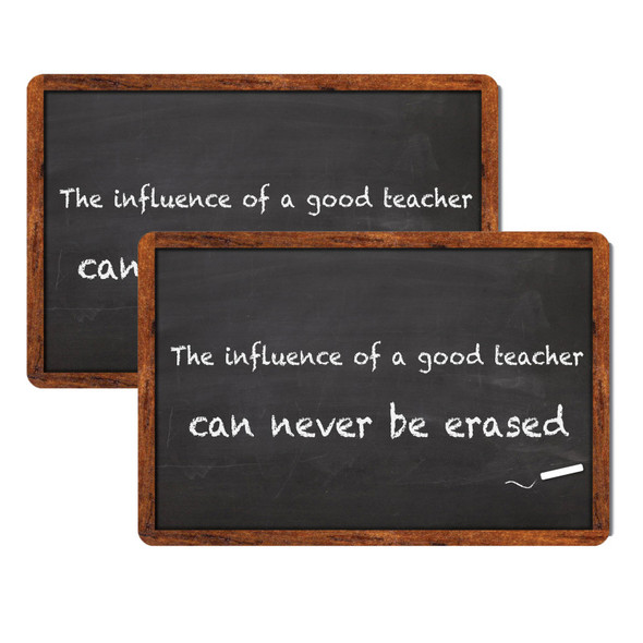 The Original Fun Mat® Computer Mouse Pad, 11.75x8 in, Teacher Inspiration, The Influence of a Good Teacher Can Never Be Erased, Chalkboard Pattern, Set of 2