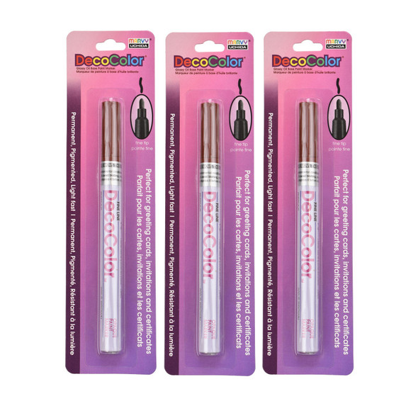 DecoColor® Paint Marker, Fine Tip, 200-S, Brown #6, Set of 3