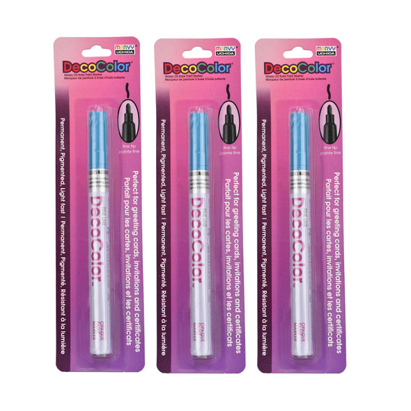 DecoColor® Paint Marker, Fine Tip, 200-S, Light Blue #10, Set of 3