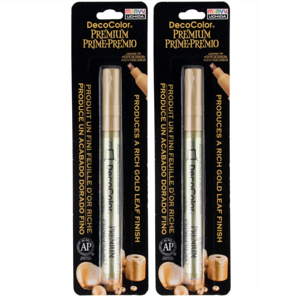 DecoColor® Premium Paint Marker, 250-S, Leafing Tip, Gold, Set of 2