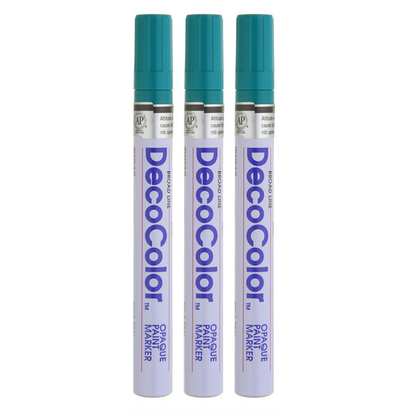 DecoColor® Paint Marker, Broad Tip, 300-S, Teal #73, Set of 3