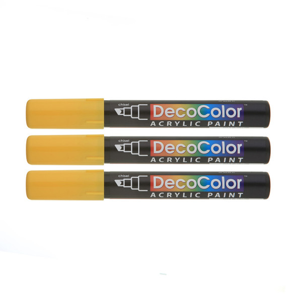 DecoColor® Acrylic Paint Marker, 315-S, Chisel Tip, Yellow #5, Set of 3