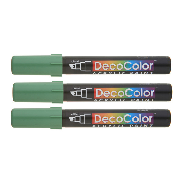 DecoColor® Acrylic Paint Marker, 315-S, Chisel Tip, Jade Green #102, Set of 3