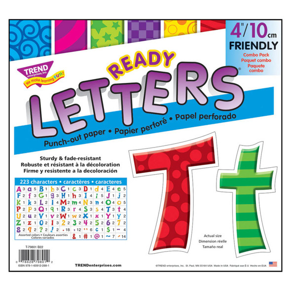 Patchwork Furry Friends® 4-Inch Friendly Uppercase/Lowercase Combo Pack (EN/SP) Ready Letters®