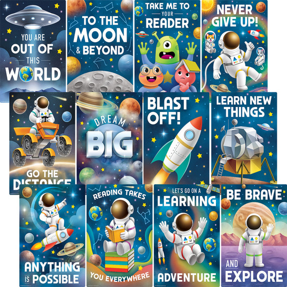 Outer Space Crew Small Poster Pack, 11x 15.75 in, Set of 12