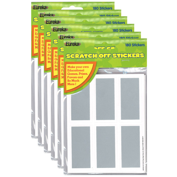 Rectangles Scratch Off Stickers, 180 Per Pack, 6 Packs - EU-627003BN