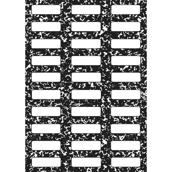 Magnetic Die-Cut Nameplates & Labels, 30 Pieces, 2.5 x 1 in., Composition Pattern