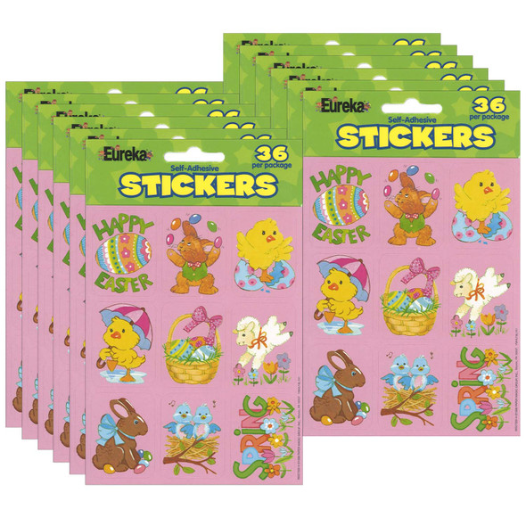Easter Giant Stickers, 36 Per Pack, 12 Packs