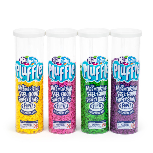 Pluffle® Sensory Play Foam, 4 Pack, Purple/Green/Pink/Yellow